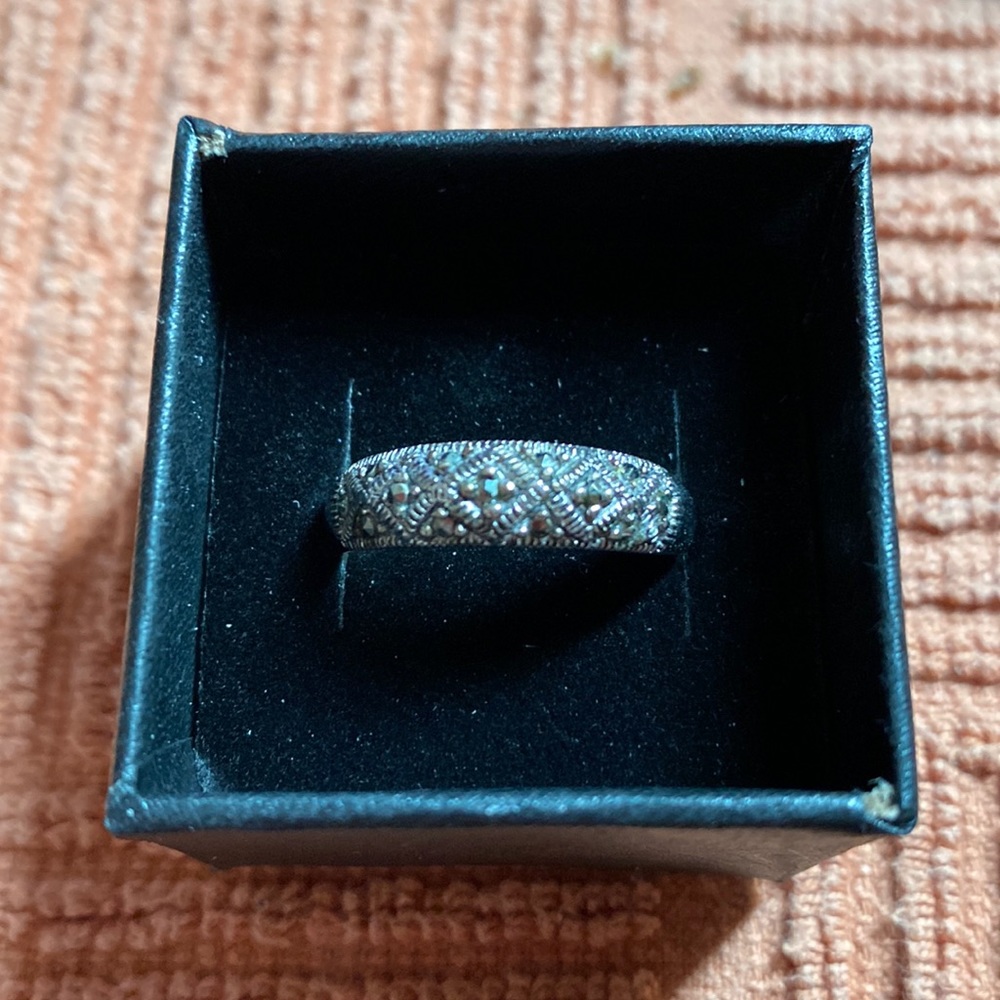 Marcasite and Sterling Silver Cocktail Ring